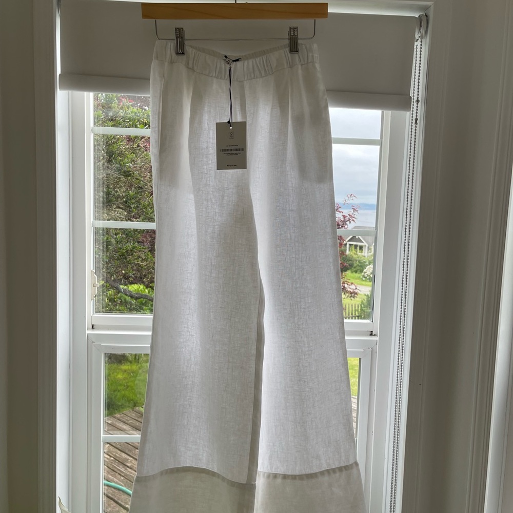 Reformation Fernando White Linen Pants XS